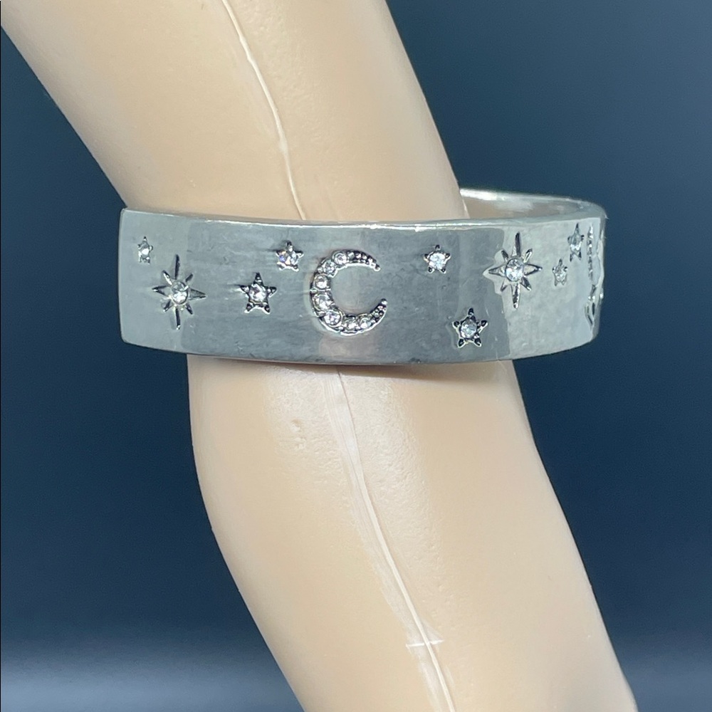 Celestial Stars Moon Pegasus Unicorn Silver Fantasy Bangle Bracelet - Picture 4 of 7